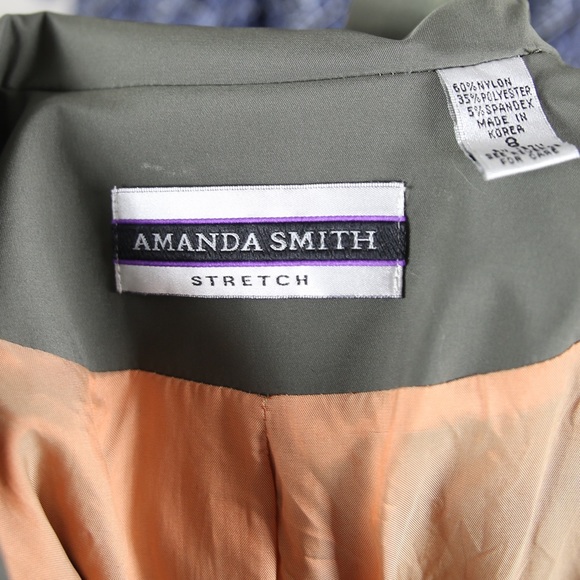 Amanda Smith Green Trench Coat sz 8 - Picture 6 of 6
